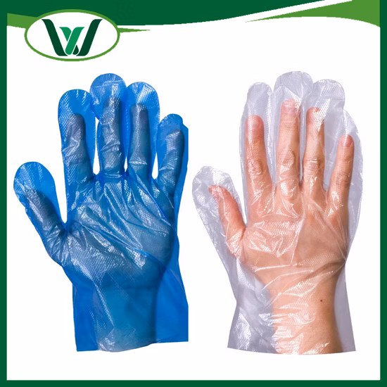Plastic PE Gloves Disposable Individual Folded Gloves for Hair Dyeing with CE
